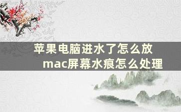 苹果电脑进水了怎么放 mac屏幕水痕怎么处理